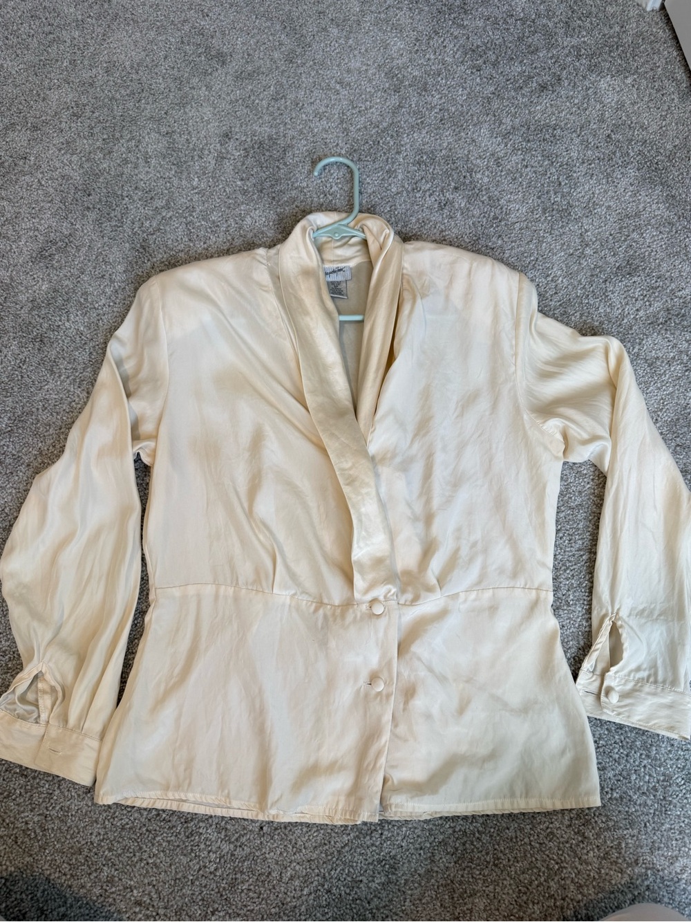 Vintage Cream 100% Silk Blouse